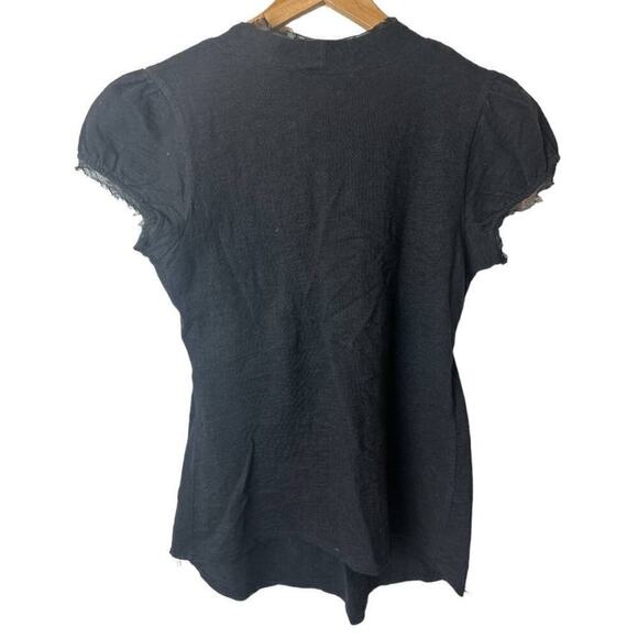 INC Black V-Neck Cap Sleeve Top Blouse Women's Size S - Picture 2 of 4